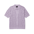 Monogram Jacquard Zip Sweater Lavender