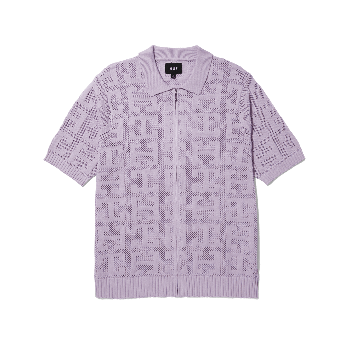 Monogram Jacquard Zip Sweater Lavender