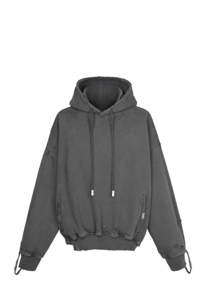 Volcano Fading Washed Hoodie Dark Taupe