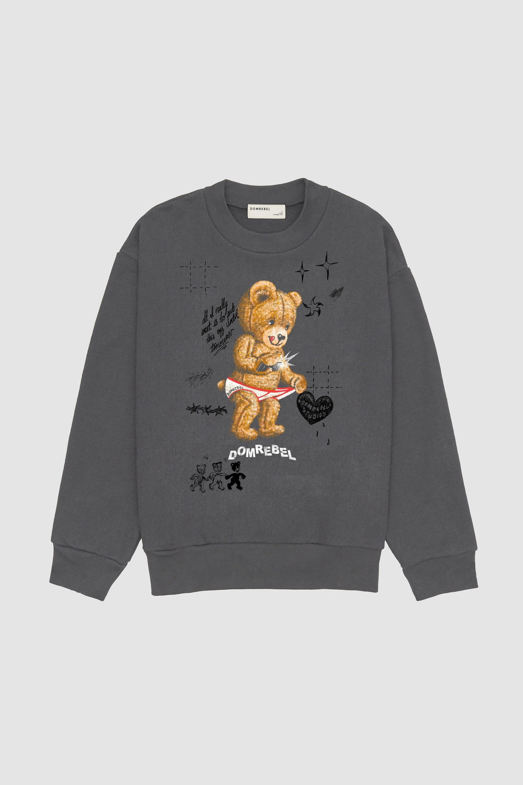 Snap Sketch Sweatshirt Faded Black Fw26
