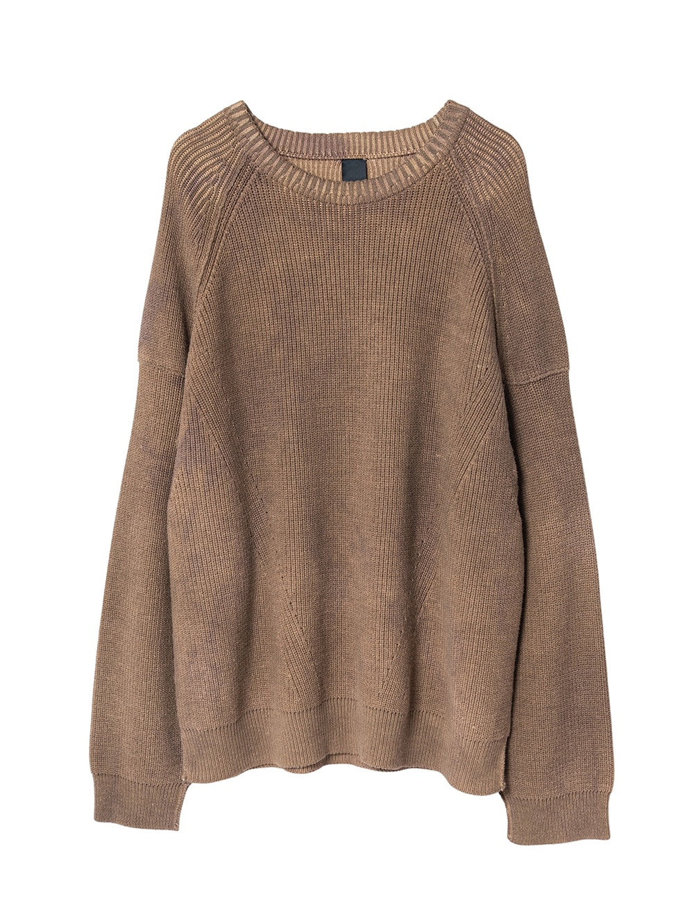 Damaged Dyed Pullover Sweater Brown D