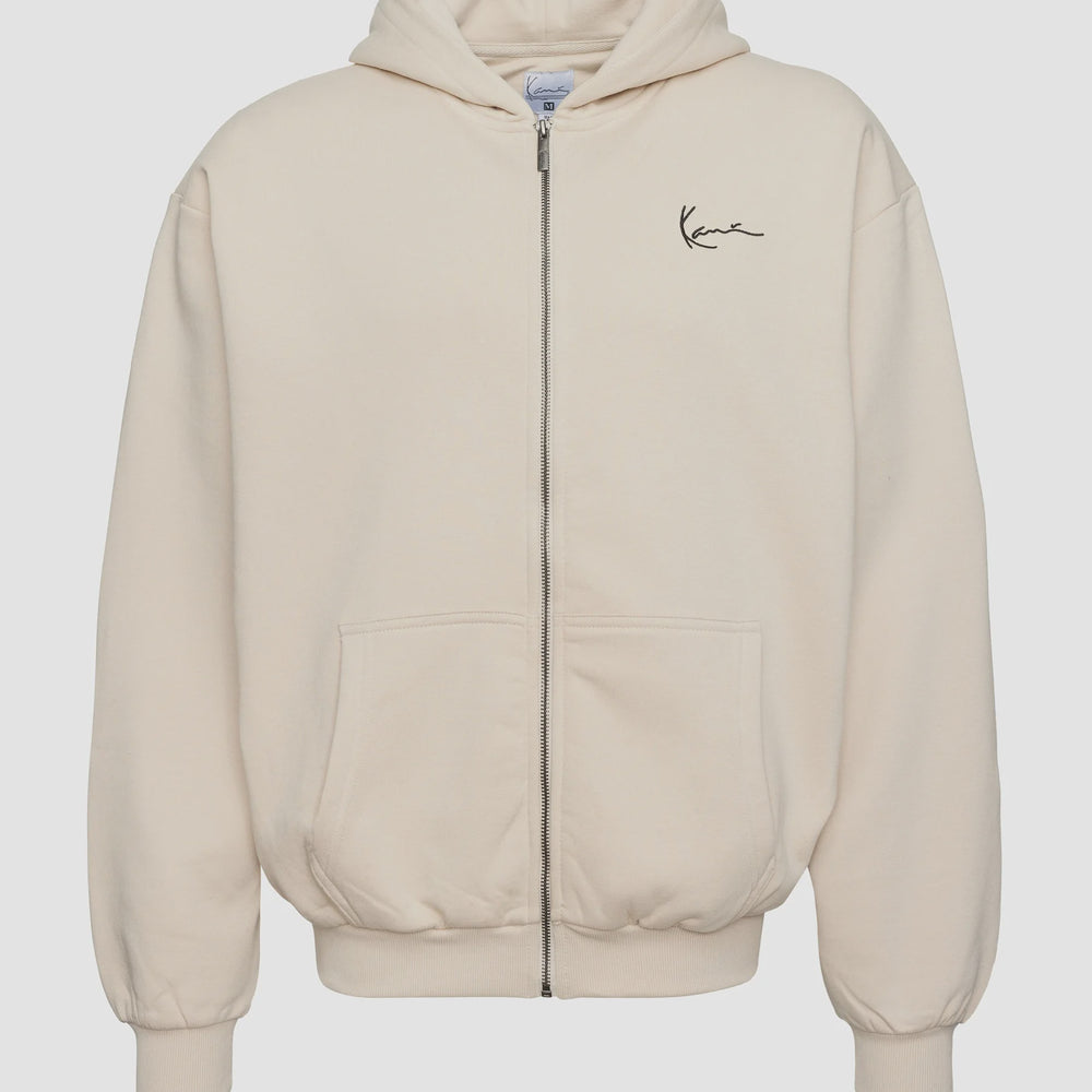 Kk Chest Sign Essential Zip Hoodie Light Sand