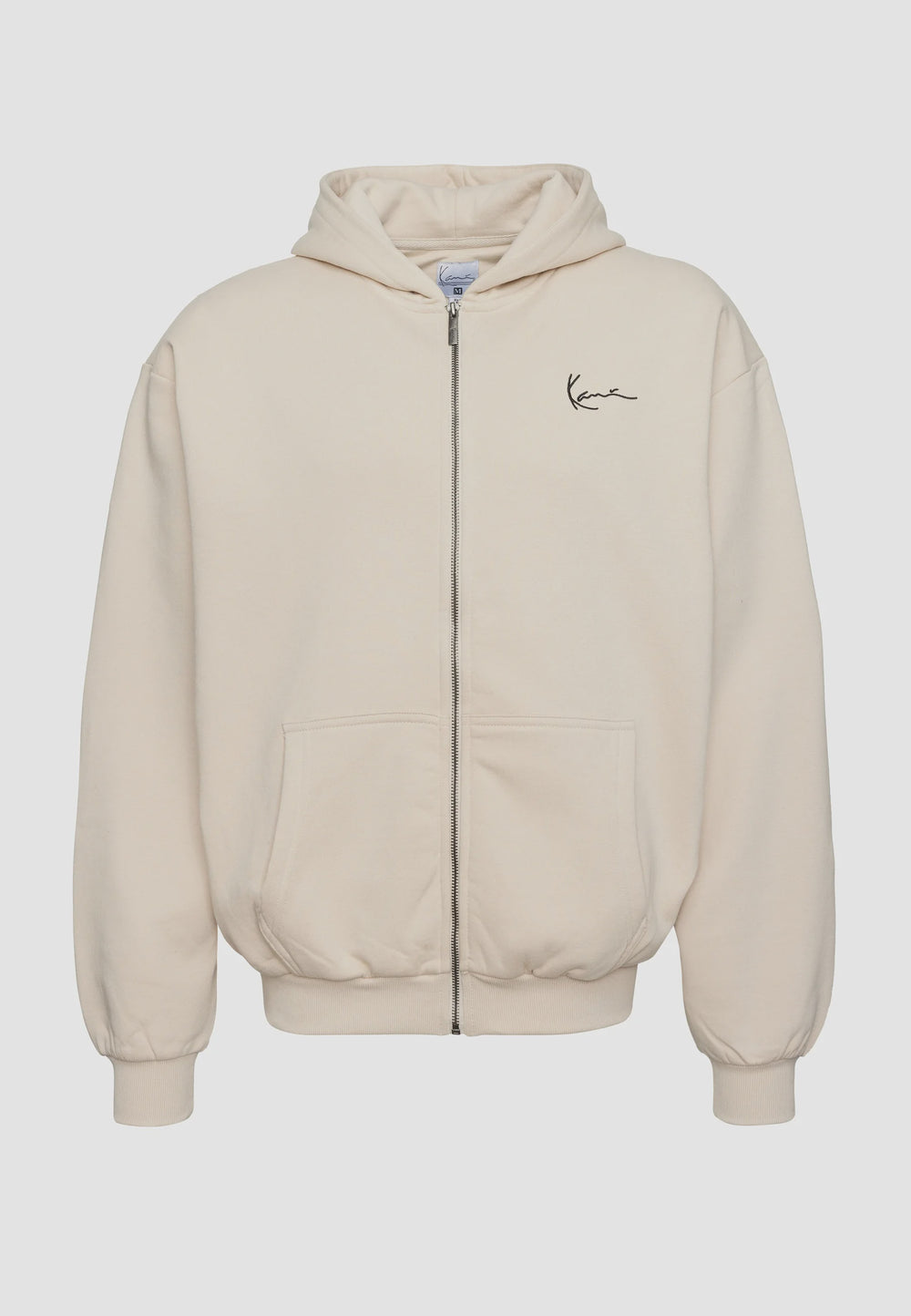 Kk Chest Sign Essential Zip Hoodie Light Sand