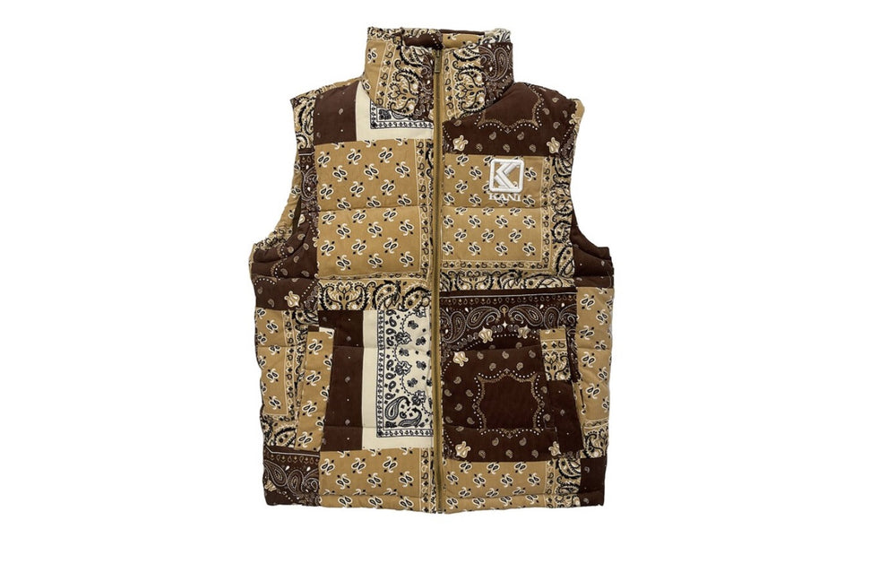 OG Paisley Corduroy Puffer Vest Sand