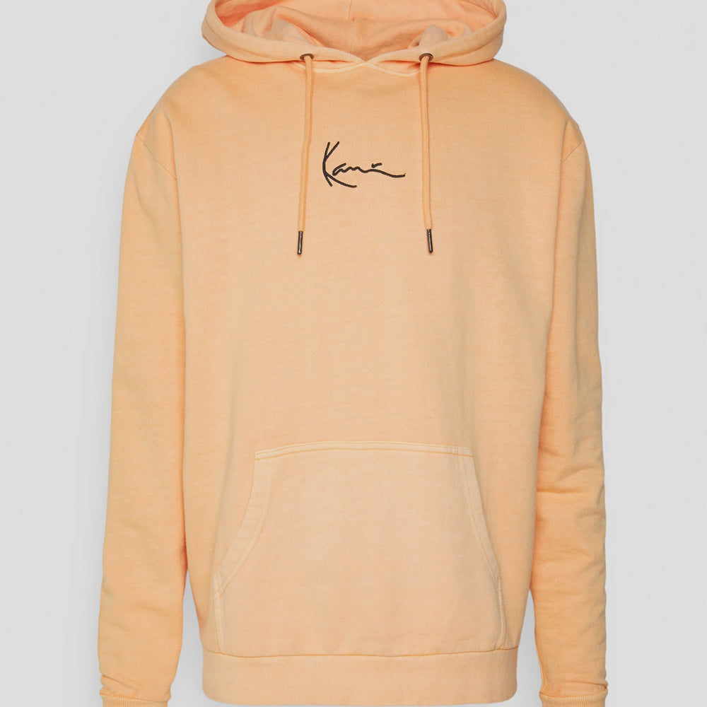 Small Signature Washed Hoodie Light Orange