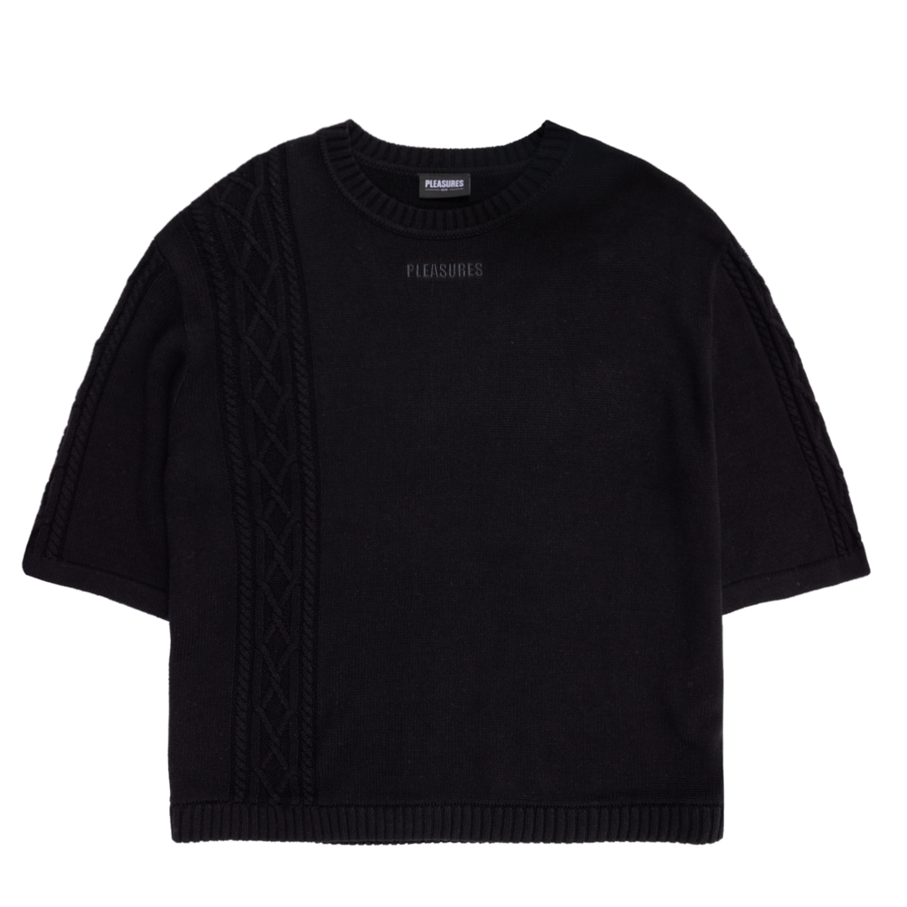CHARLIE MOCK NECK KNIT SHIRT BLACK