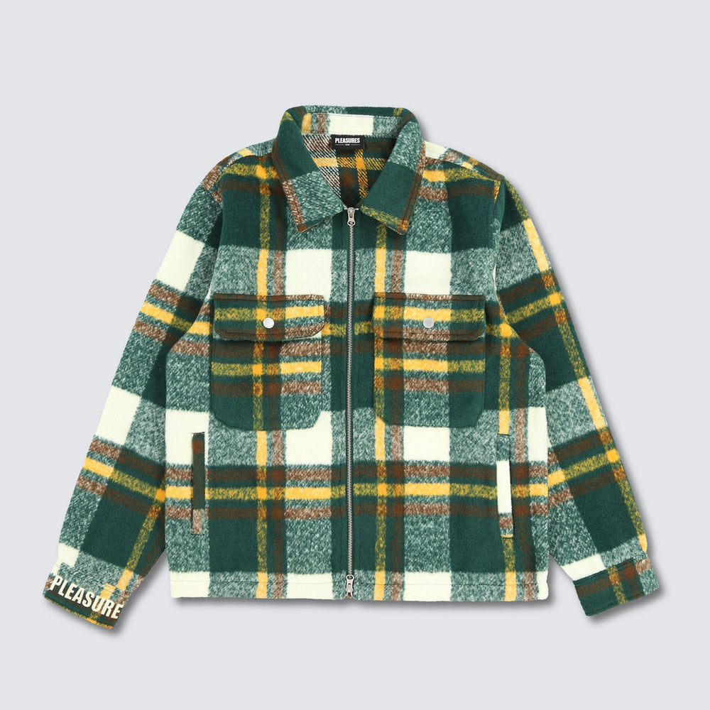 FOLKLORE PLAID WORK JACKET GREEN