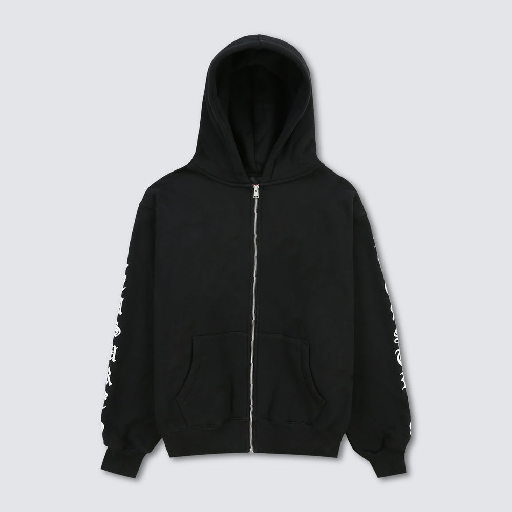 Oe Zip Up Hoodie Black