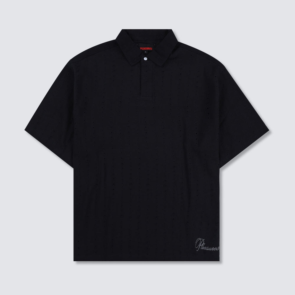 Clarity Woven Polo Black