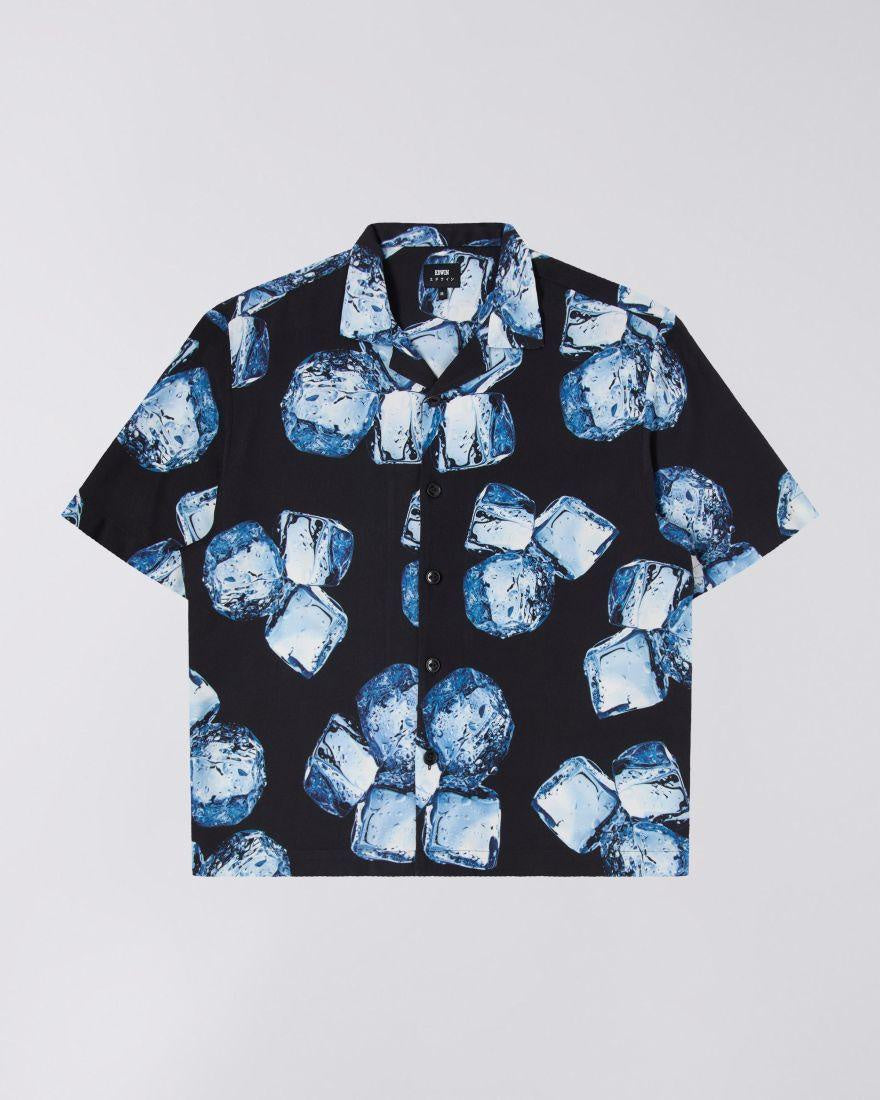 Ice Cube Shirt SS blue garment washed