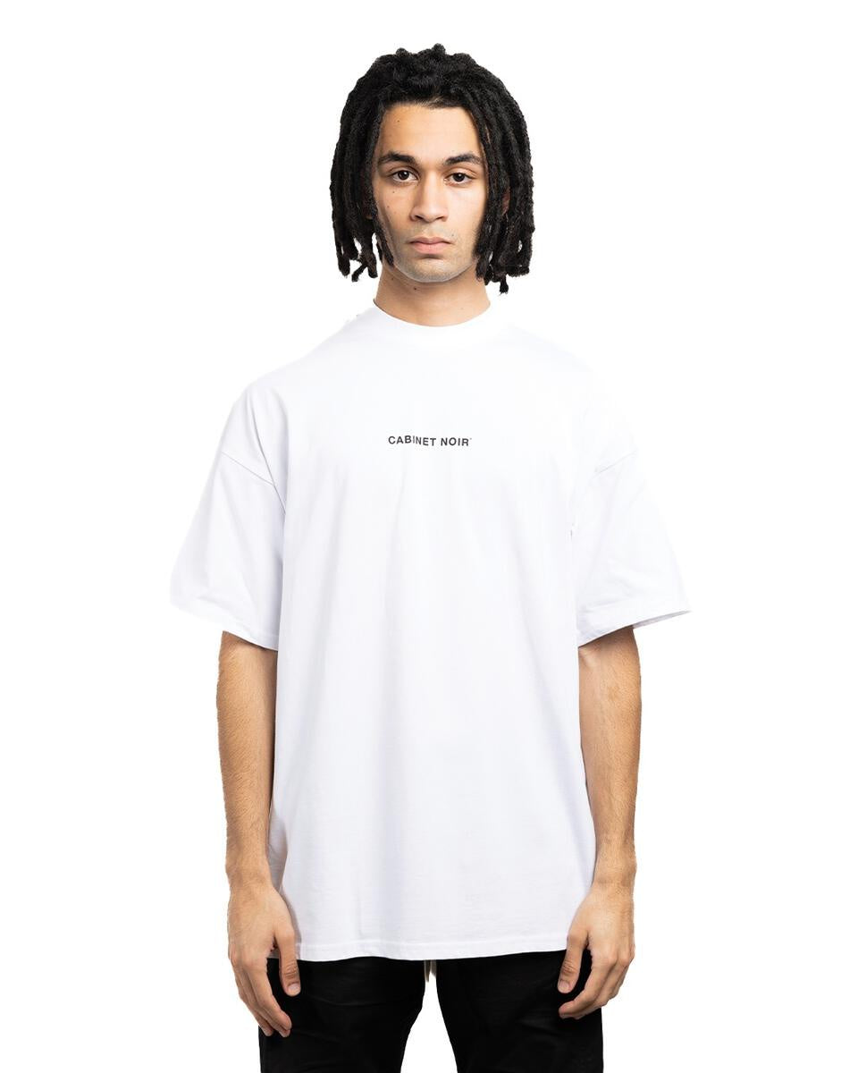 Cabinet Noir Brush Stroke Noir Tee White