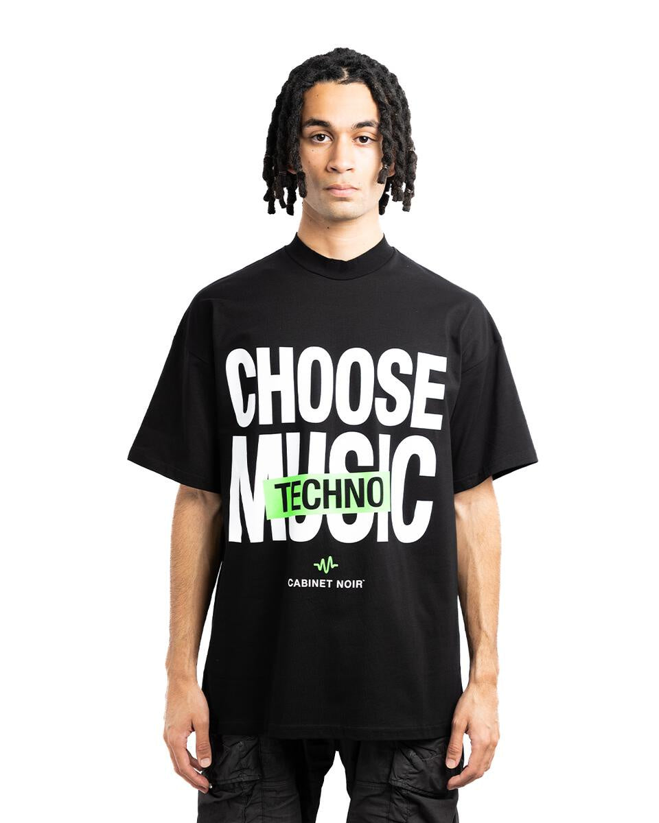 Music Is Life Tee Techno Black