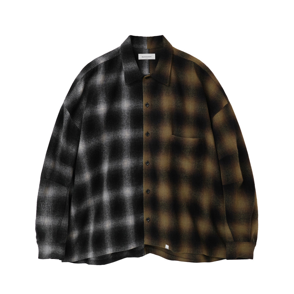 2 Face Nel Shirt Yellow x White Ombre Plaid