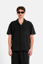 Crepe Fabric Ss Shirt 25200 Blac