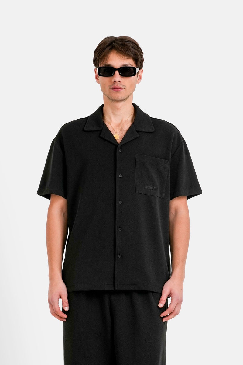 Crepe Fabric Ss Shirt 25200 Blac