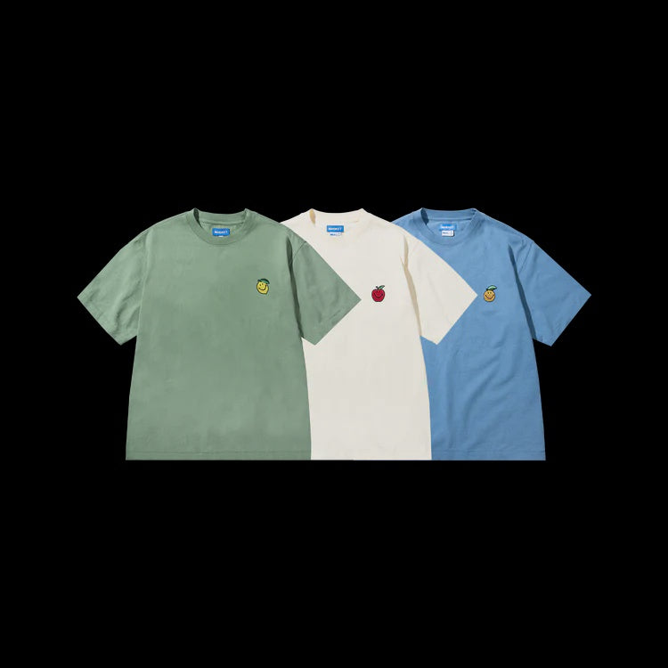 Smiley Fruit T Shirt 3 Pack Bsl  Bttr Cream  Sk Blu