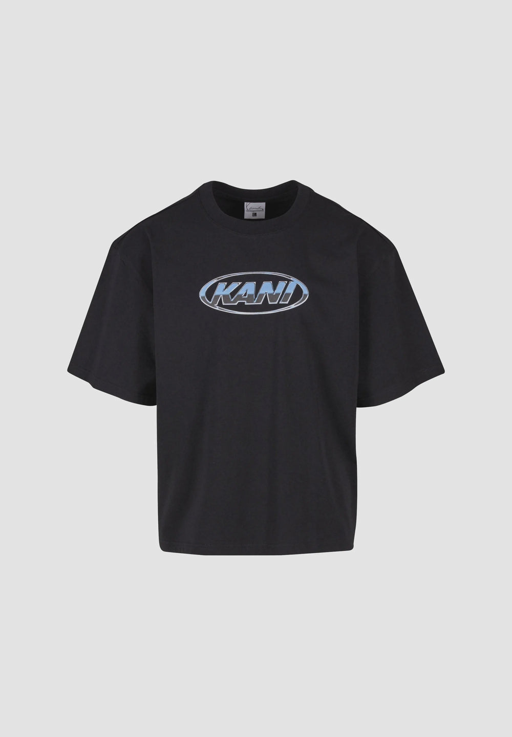 Woven Signature Chrome Logo Crop Tee Black