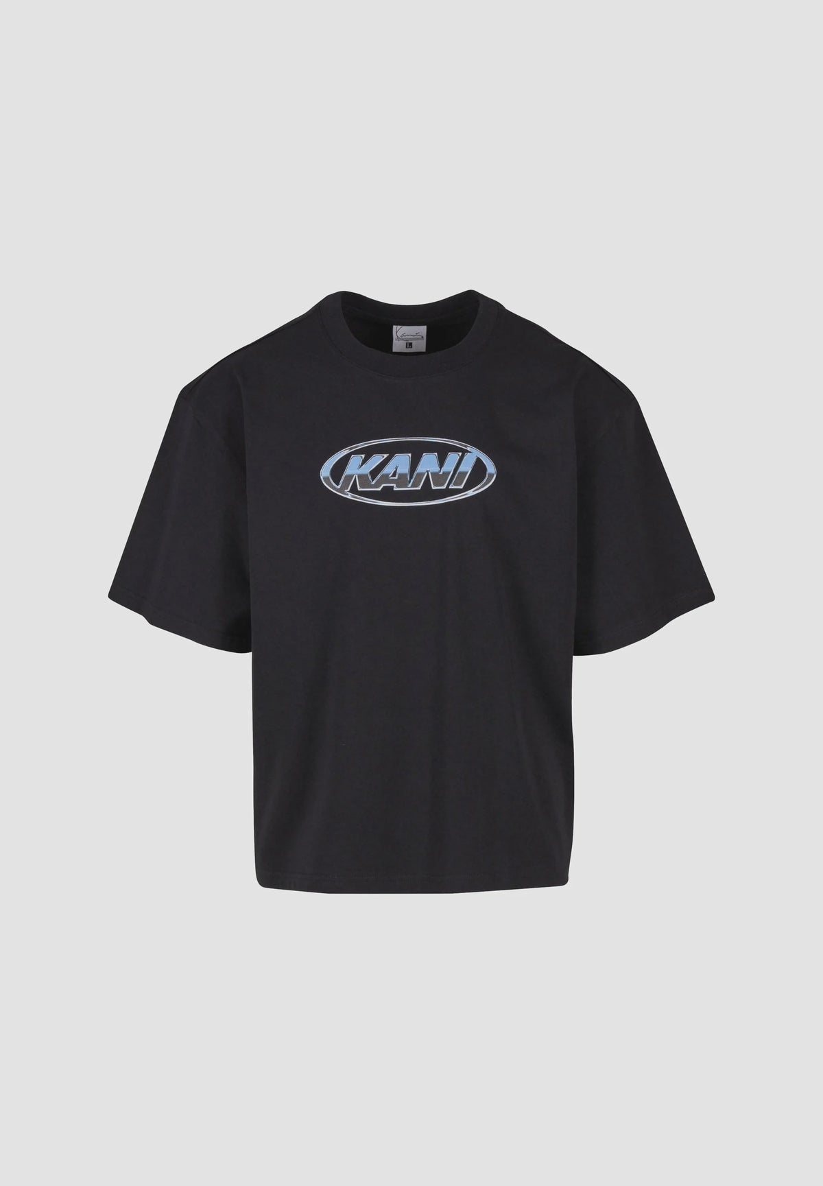 Woven Signature Chrome Logo Crop Tee Black