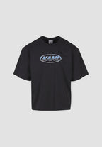Woven Signature Chrome Logo Crop Tee Black
