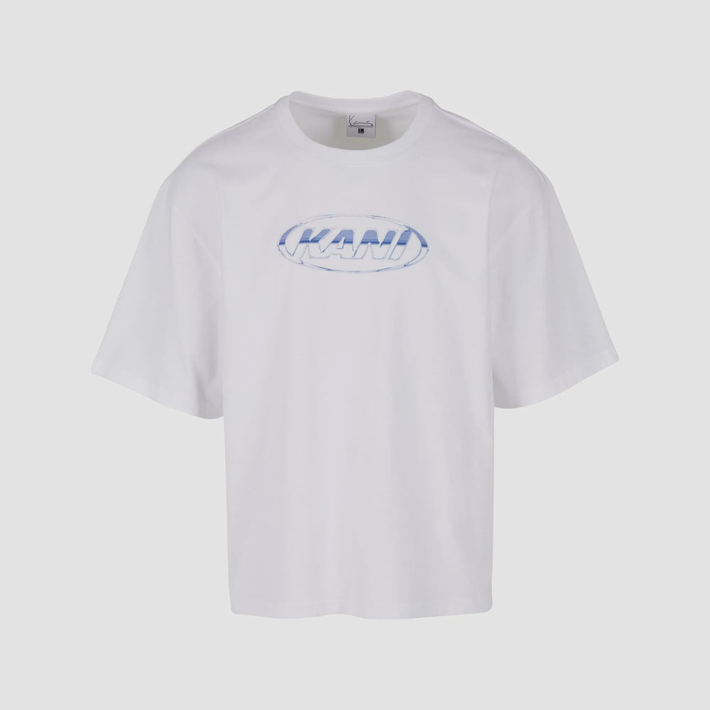 Woven Signature Chrome Logo Crop Tee White