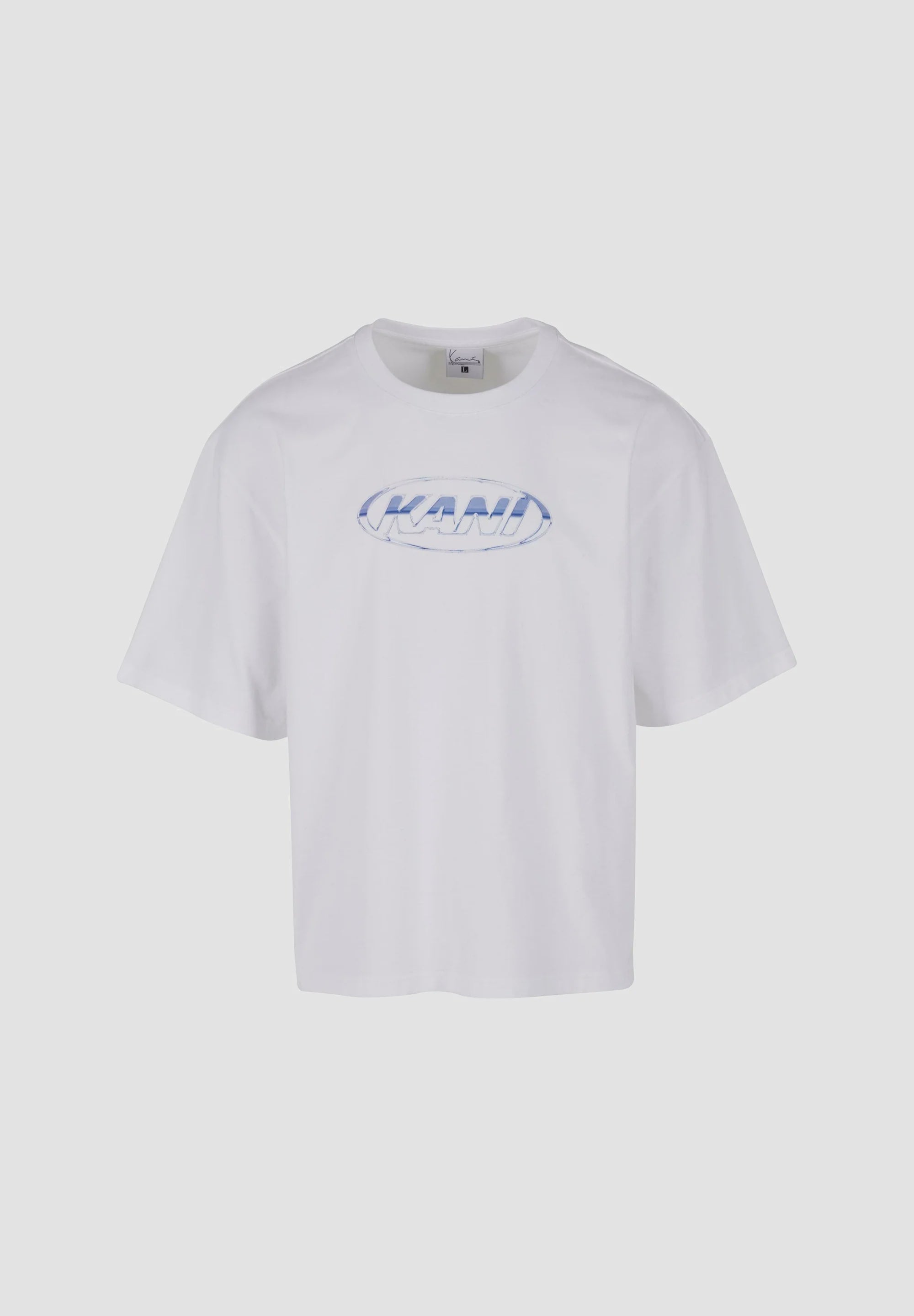 Woven Signature Chrome Logo Crop Tee White