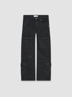 Wrinkled Canvas Cargo Pants Black
