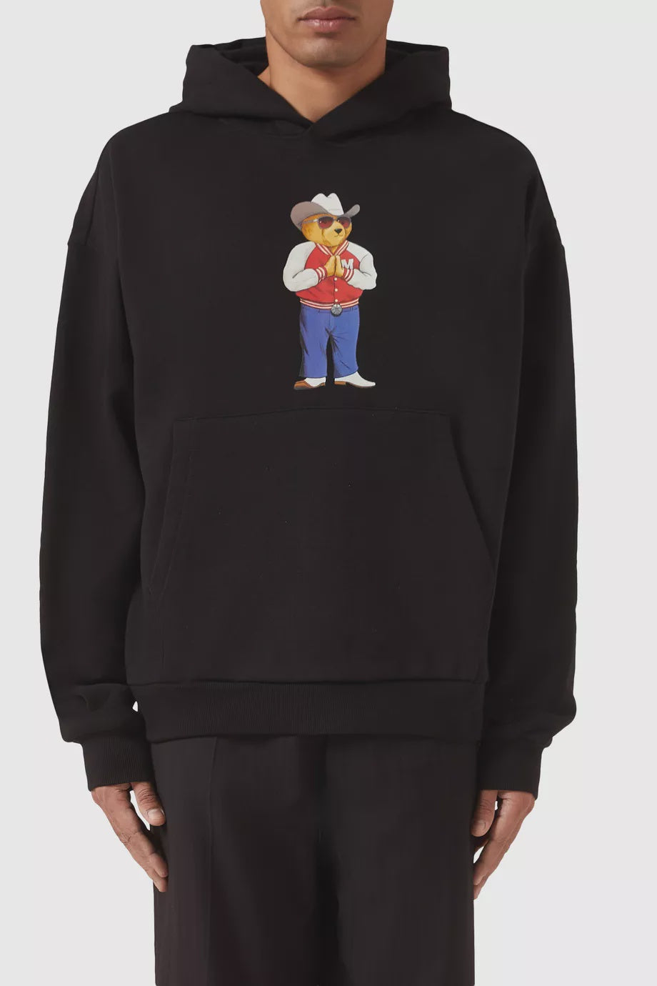 Hee-Haw Bear Hoodie jet black
