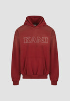 Retro Washed Os Hoodie red