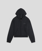 Boxy Zip Up Hoodie Black