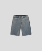 Compact Shield Embroidery Denim Shorts Denim