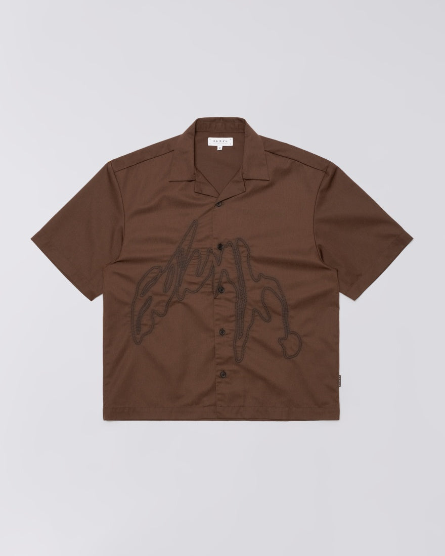Shizuku Shirt Ss Coffee Bean Garment Washed
