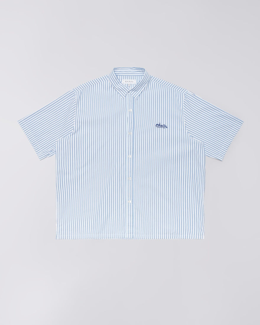 Toledo Shirt Ss Whiteblue Garment Washed