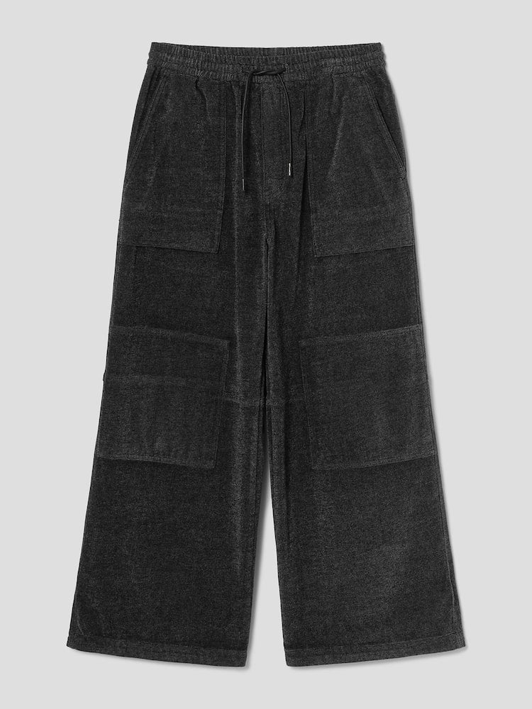 Denim Double Knee Pants Black