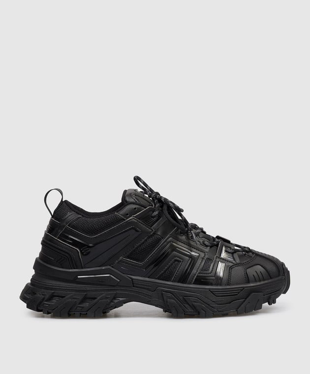 Synthetic Leather Trainer Shoes Black Jc61K1P015