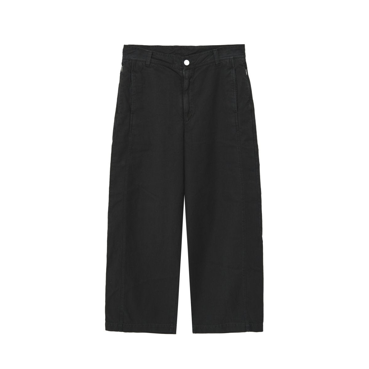 Barrel Leg Trousers Solid Black