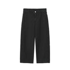 Barrel Leg Trousers Solid Black