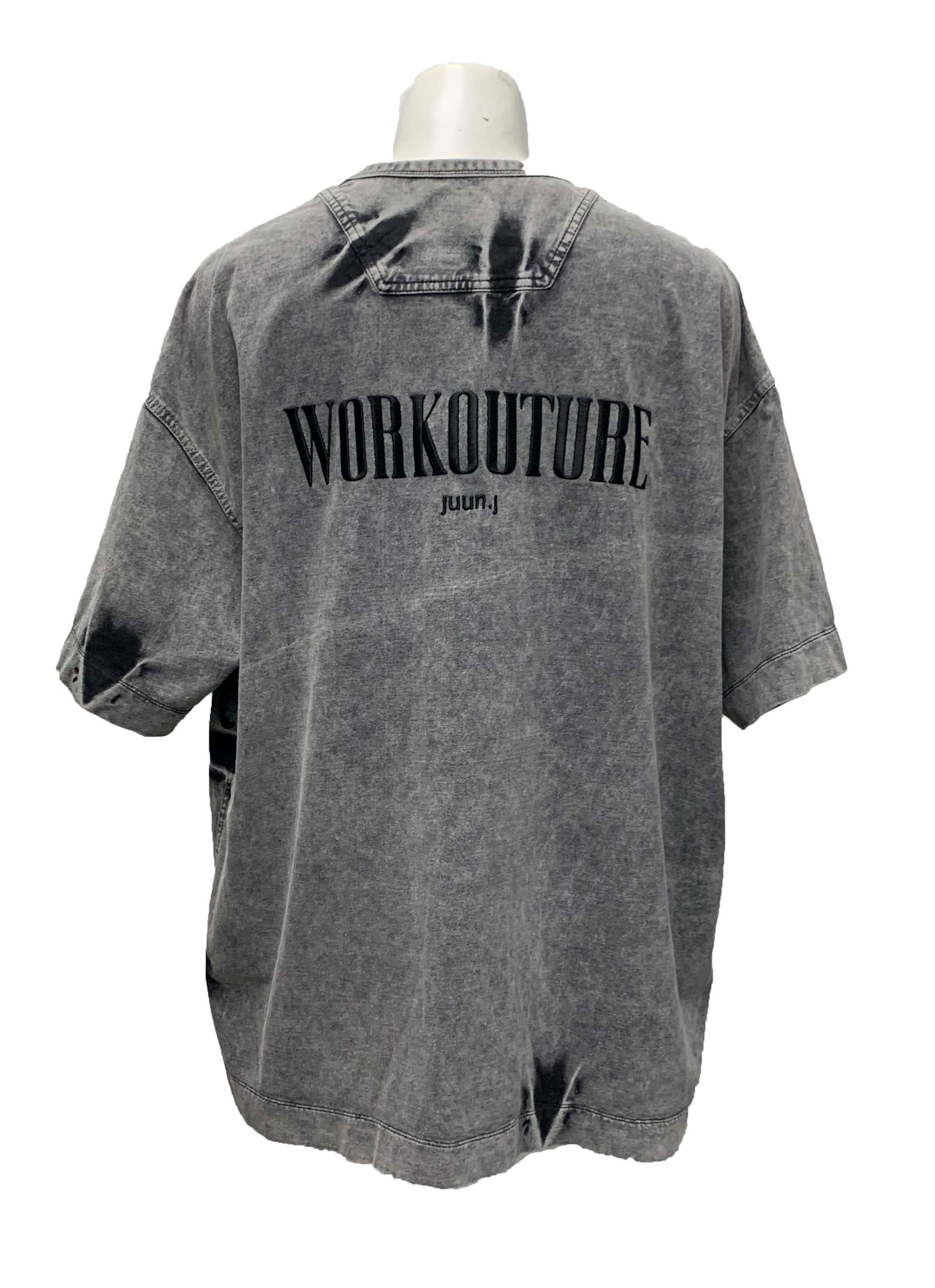 WORKOUTURE Embroidery Tshirts Grey