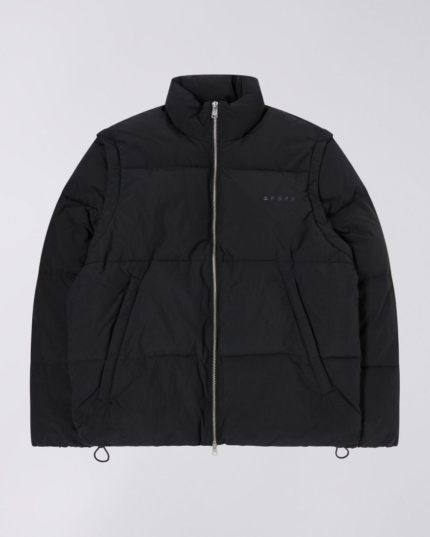 Detachable Sleeves Puffer black unwashed