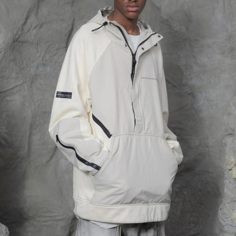 TECHNICAL ZIP HOODIE OFF WHITE