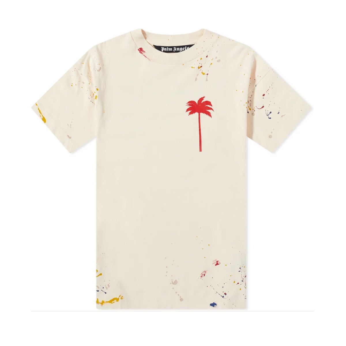 palm angels paint splatter t-shirt cream MHB