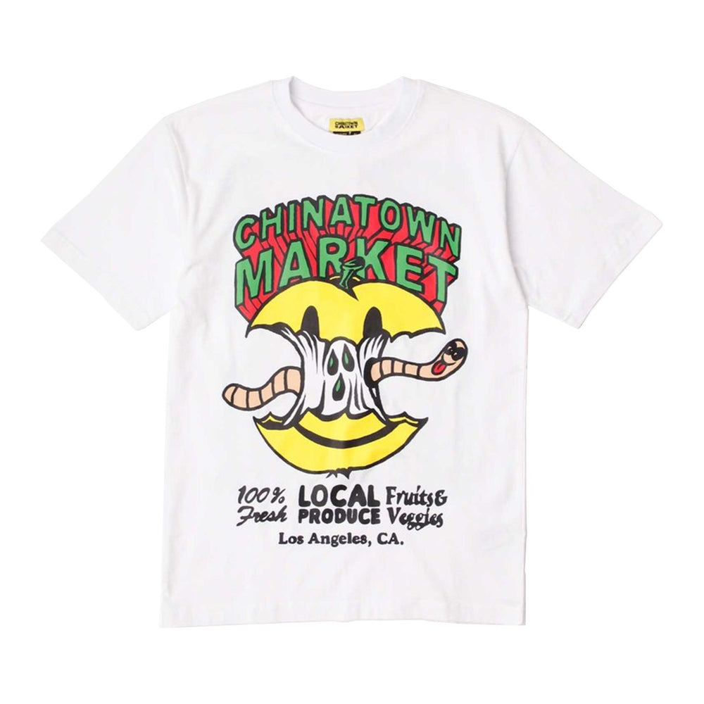 Smiley Local Produce Apple Tee White