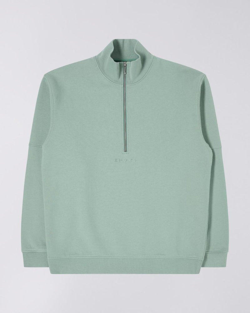 Koji Half Zip Sweat iceberg green garment washed