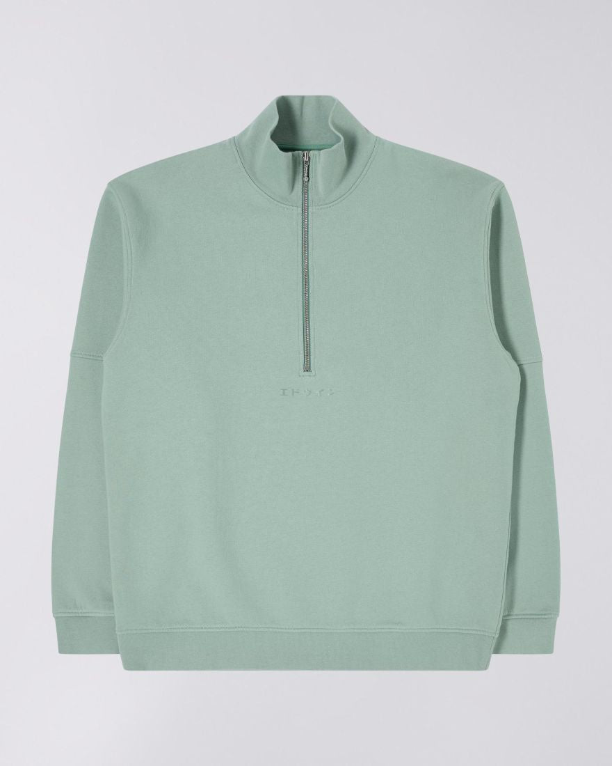 Koji Half Zip Sweat iceberg green garment washed